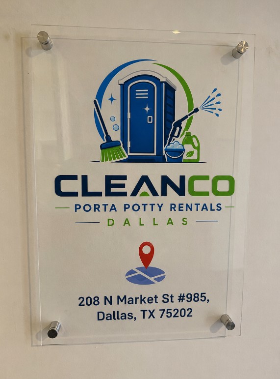 Freshly serviced Cleanco Porta Potty Rentals Dallas portable toilet unit